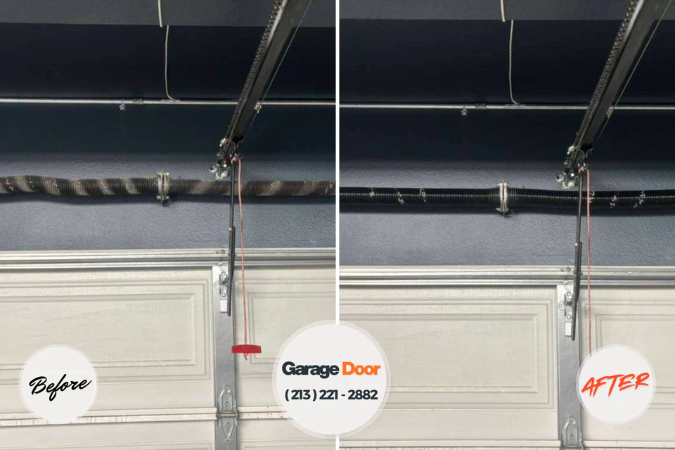 Before and after: garage door repair Indian Springs, GA